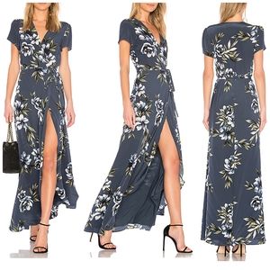 Blue grayish Wrap maxi dress